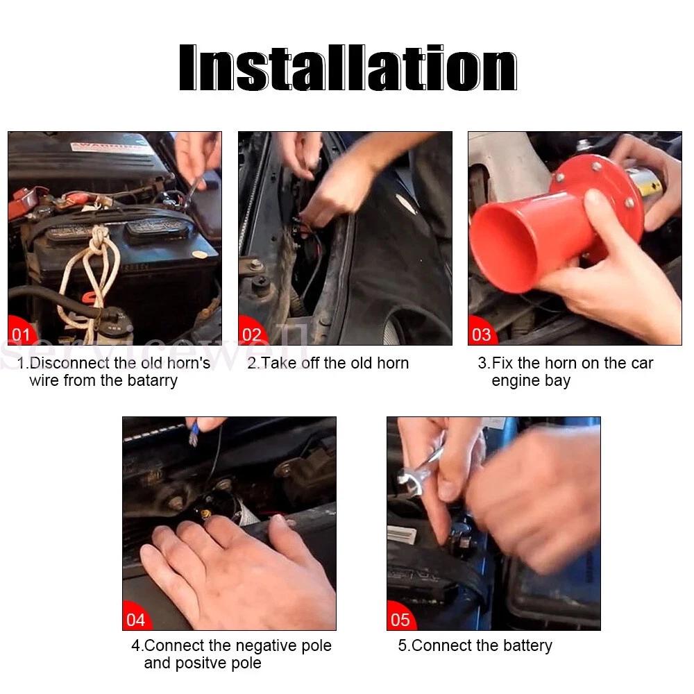 12V Antique AHHOOOGAH OLD STYLE VINTAGE AIR HORN CHROME For KLAXON CAR Truck - Image 2