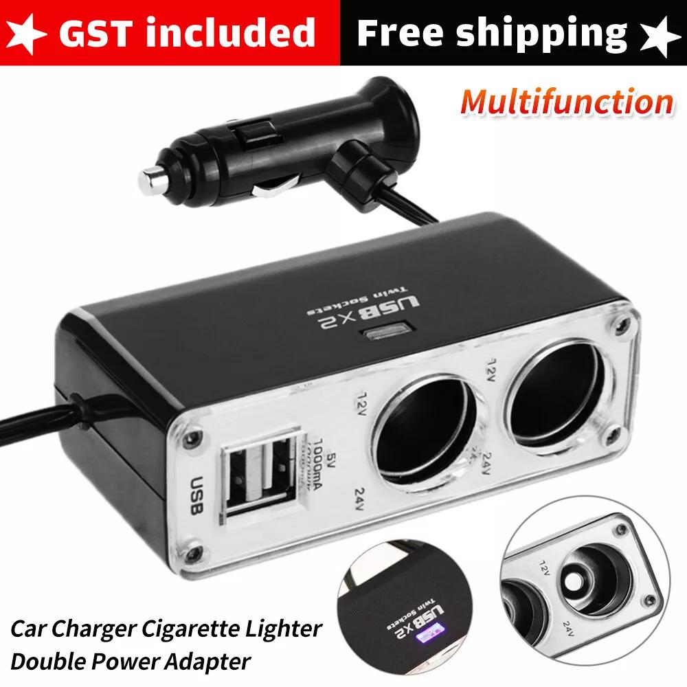 12V Car Charger Cigarette Lighter Double Power Adapter Socket Splitter Dual USB