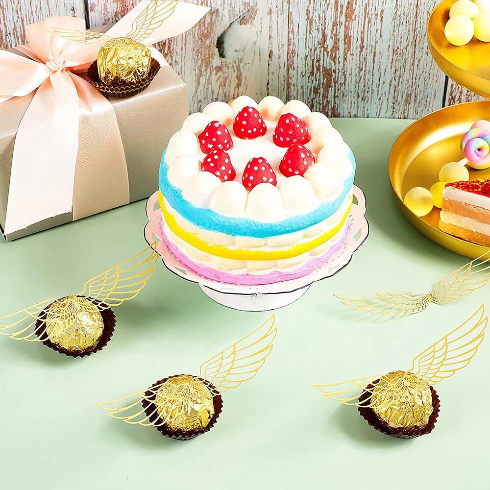 Chocolate Decoration Hollowed Wings Cupcake Toppers Gold Wings Decor - Image 5