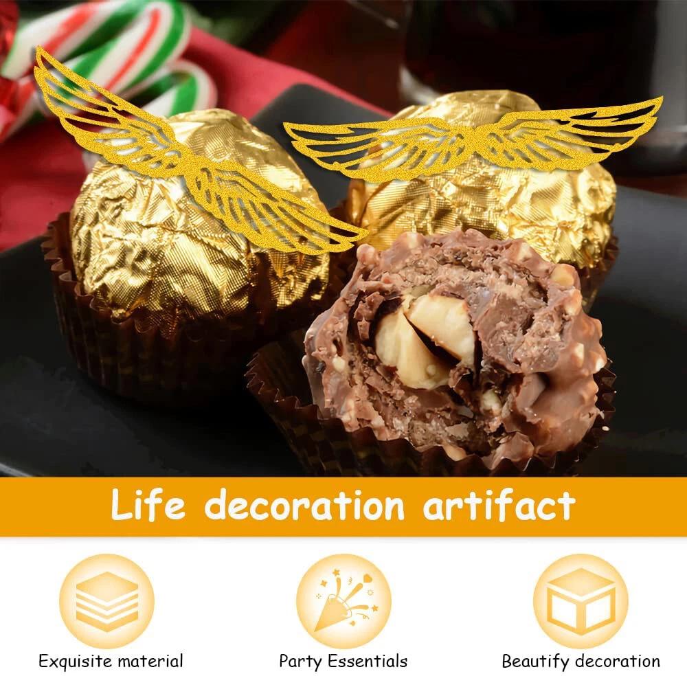 Chocolate Decoration Hollowed Wings Cupcake Toppers Gold Wings Decor - Image 7