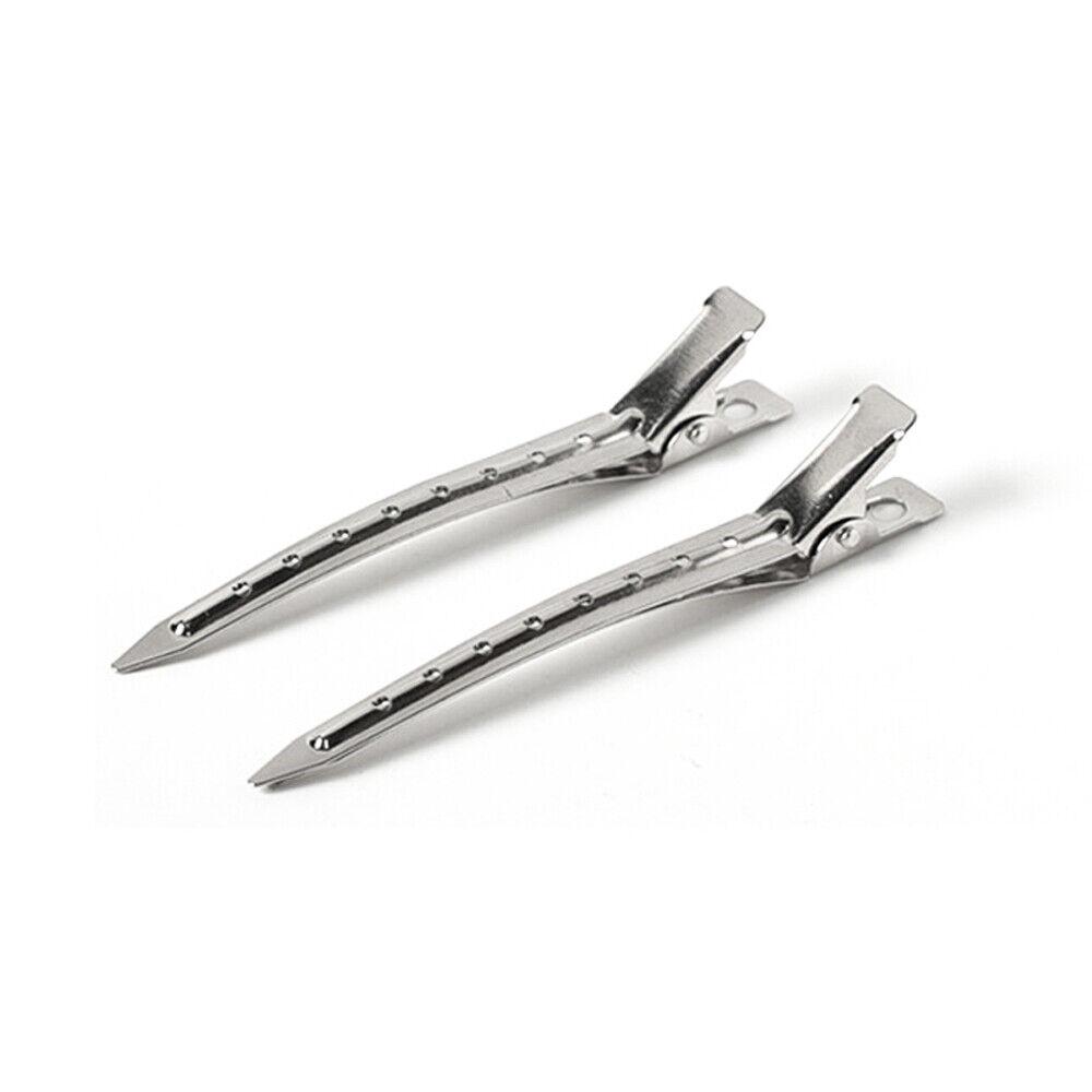 12 X Duck Bill Hair Clips Metal Alligator Curl Sectioning Clips with Holes AU - Image 3