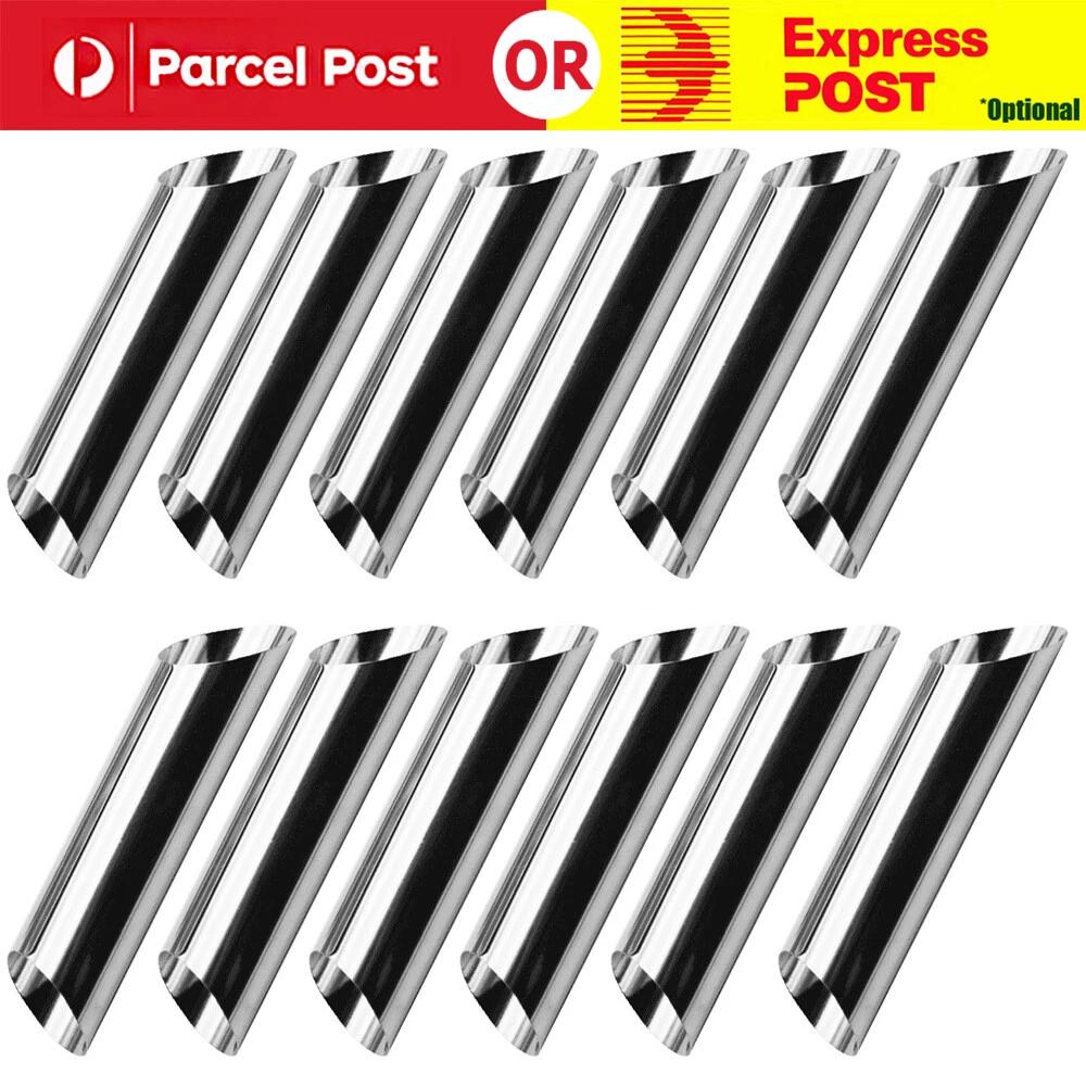 12pcs Stainless Steel Cannoli Tubes Cream Shells Roll Moulds Pasty Baking Tube