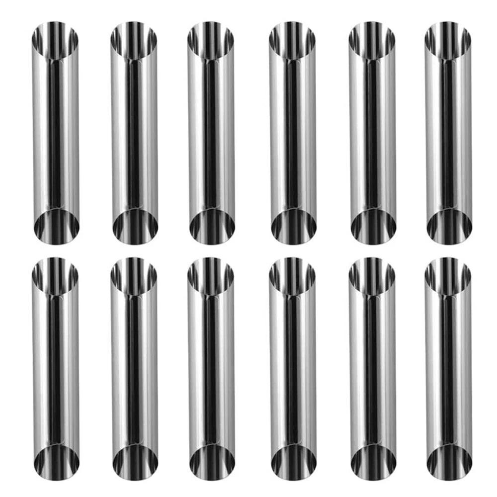 12pcs Stainless Steel Cannoli Tubes Cream Shells Roll Moulds Pasty Baking Tube - Image 2