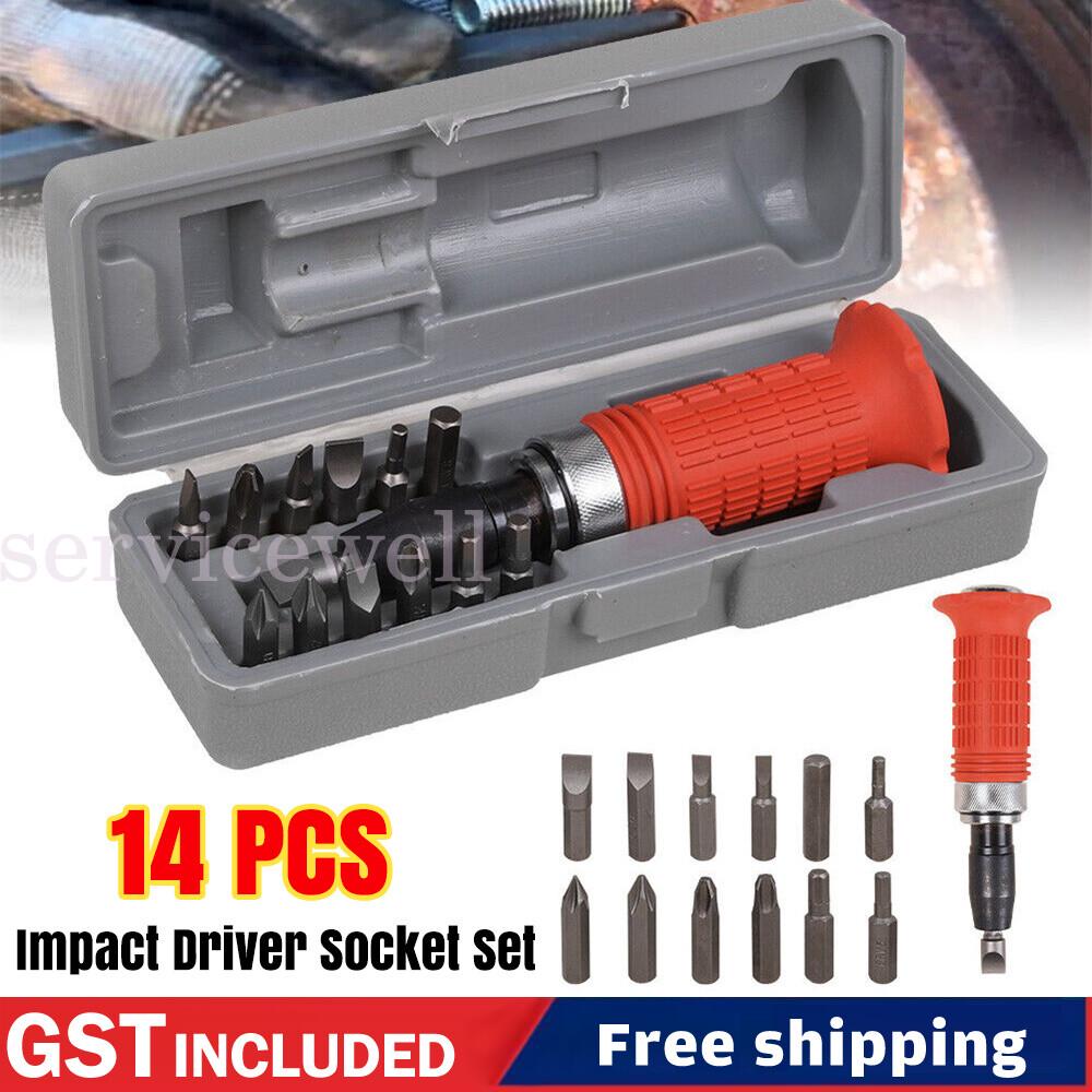 14Pcs Driver Bits Screwdriver 1/2 Reversible Heavy Duty Impact
