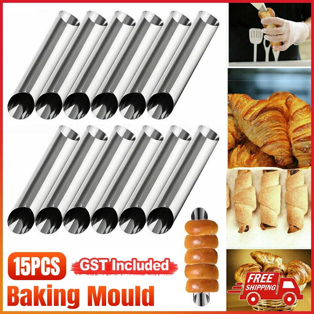 15 x Stainless Steel Bread Baking Tube Cannoli Mold Form Cream Horn Mould Pastry