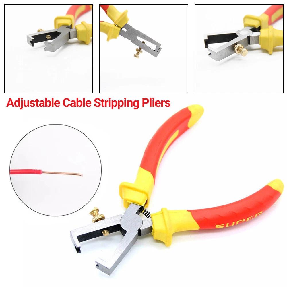 160mm Electricians Adjustable Cable Stripping Pliers Wire Electric Strippers NEW - Image 2
