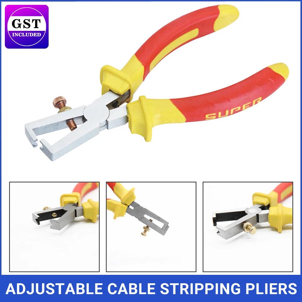 160mm Electricians Adjustable Cable Stripping Pliers Wire Electric Strippers NEW