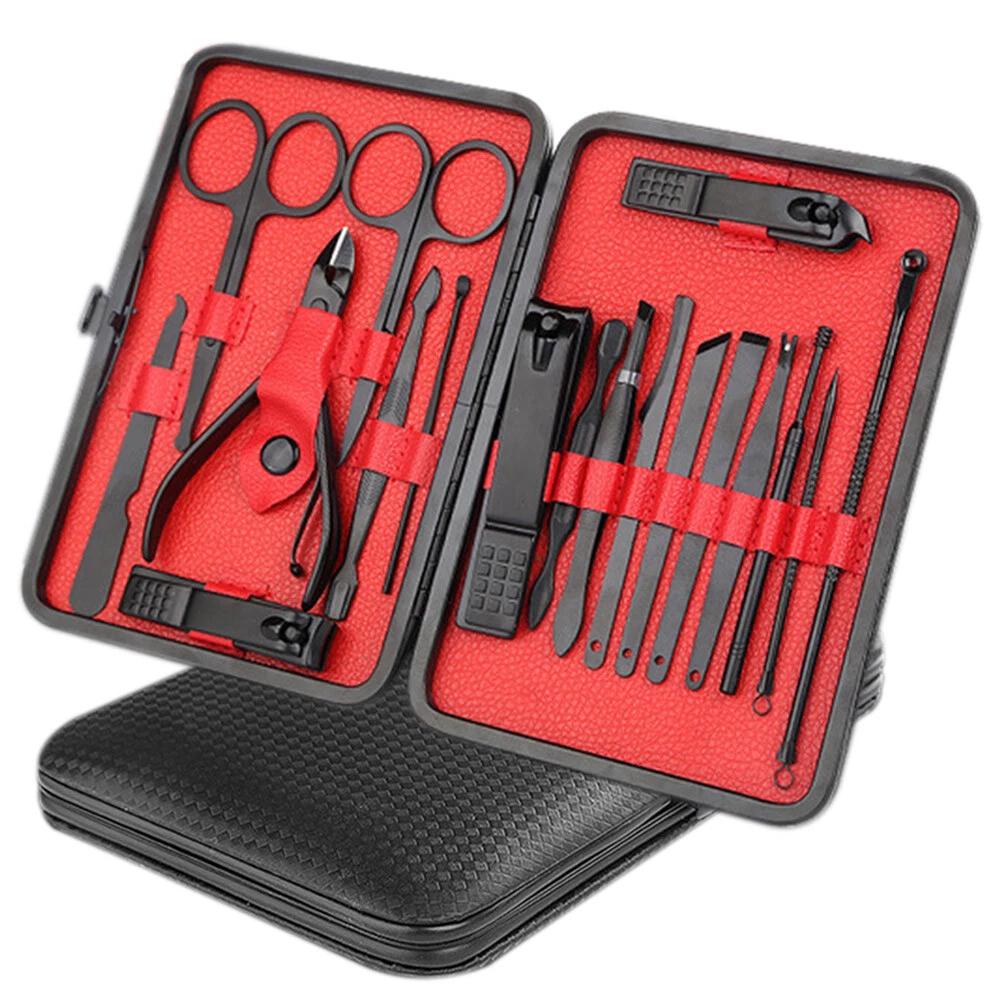 18PCS Set Tools Pedicure Kit Stainless Steel Nail Grooming Clippers Manicure AU - Image 3