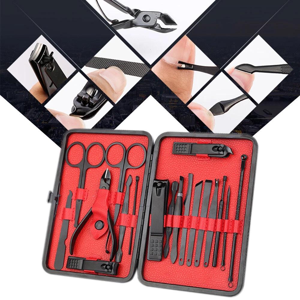 18PCS Set Tools Pedicure Kit Stainless Steel Nail Grooming Clippers Manicure AU - Image 2