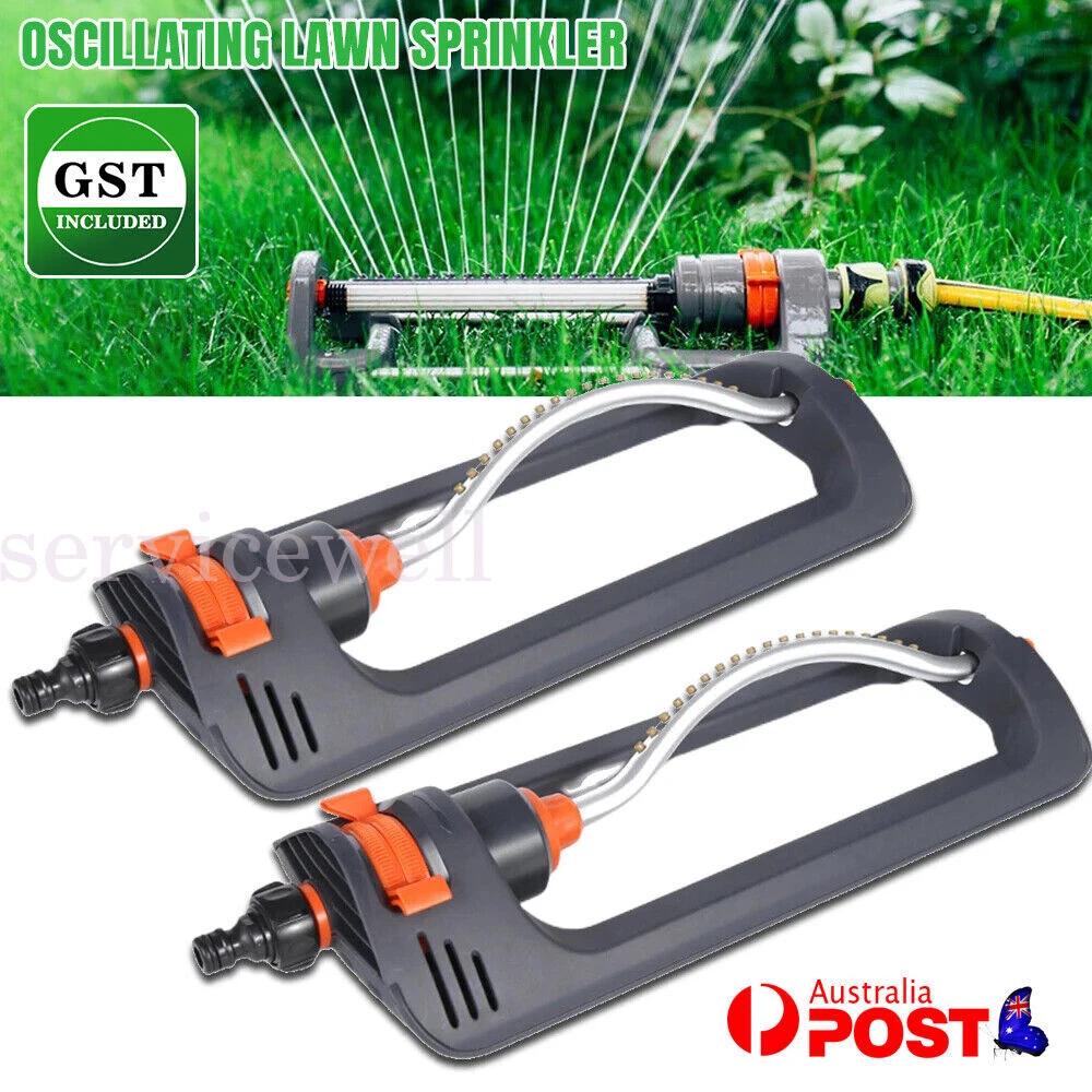 19 Holes Oscillating Lawn Sprinkler Watering Garden Water Pipe Hose Connector AU