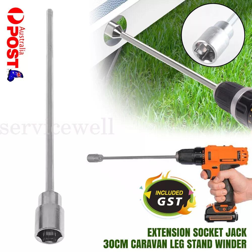 19mm Extension Socket Jack 30cm Caravan Leg Stand Winder Drill Attachment Adapt