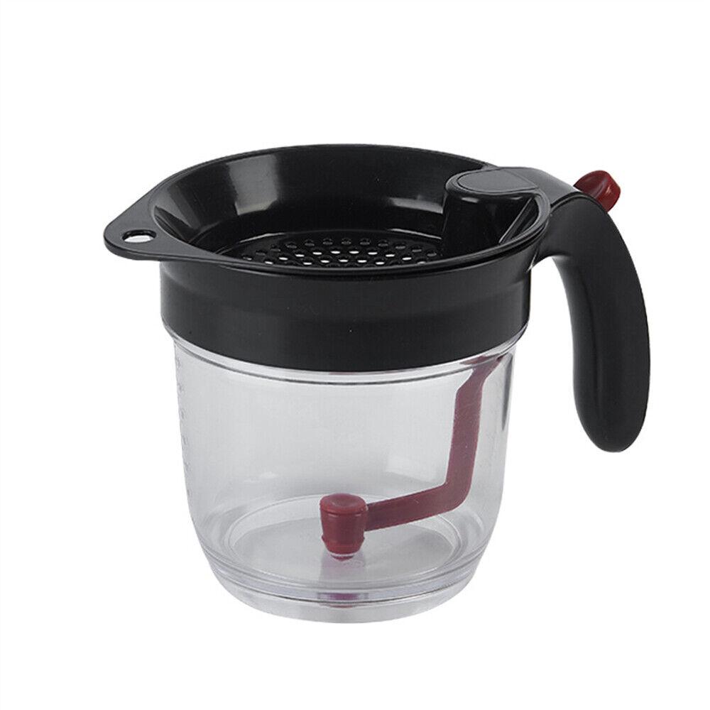 1L Fat Separator Dispenser with Kitchen Tool Strainer Bottom Release Gravy - Image 3