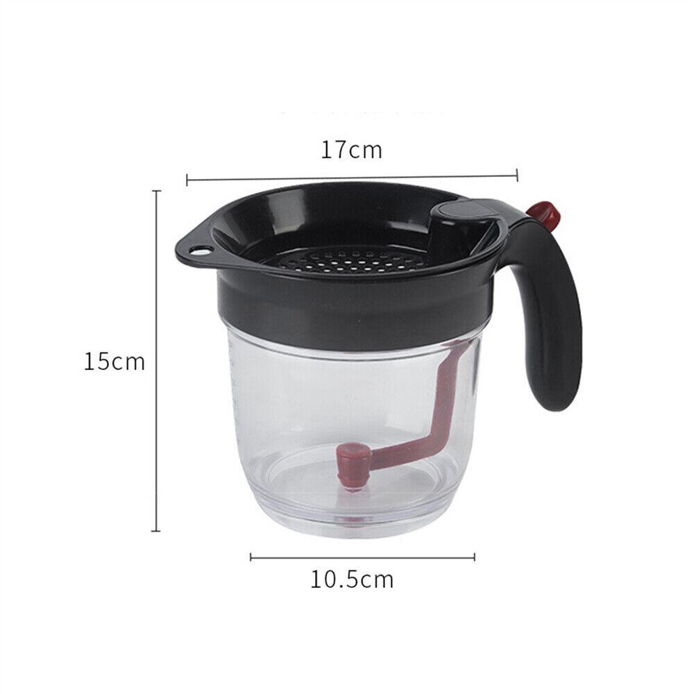 1L Fat Separator Dispenser with Kitchen Tool Strainer Bottom Release Gravy - Image 2