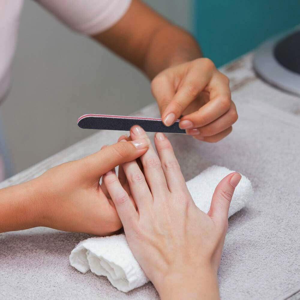 Pro Black Double Sided Manicure Sanding Nail Art File Buffer Emery Boards - Image 5