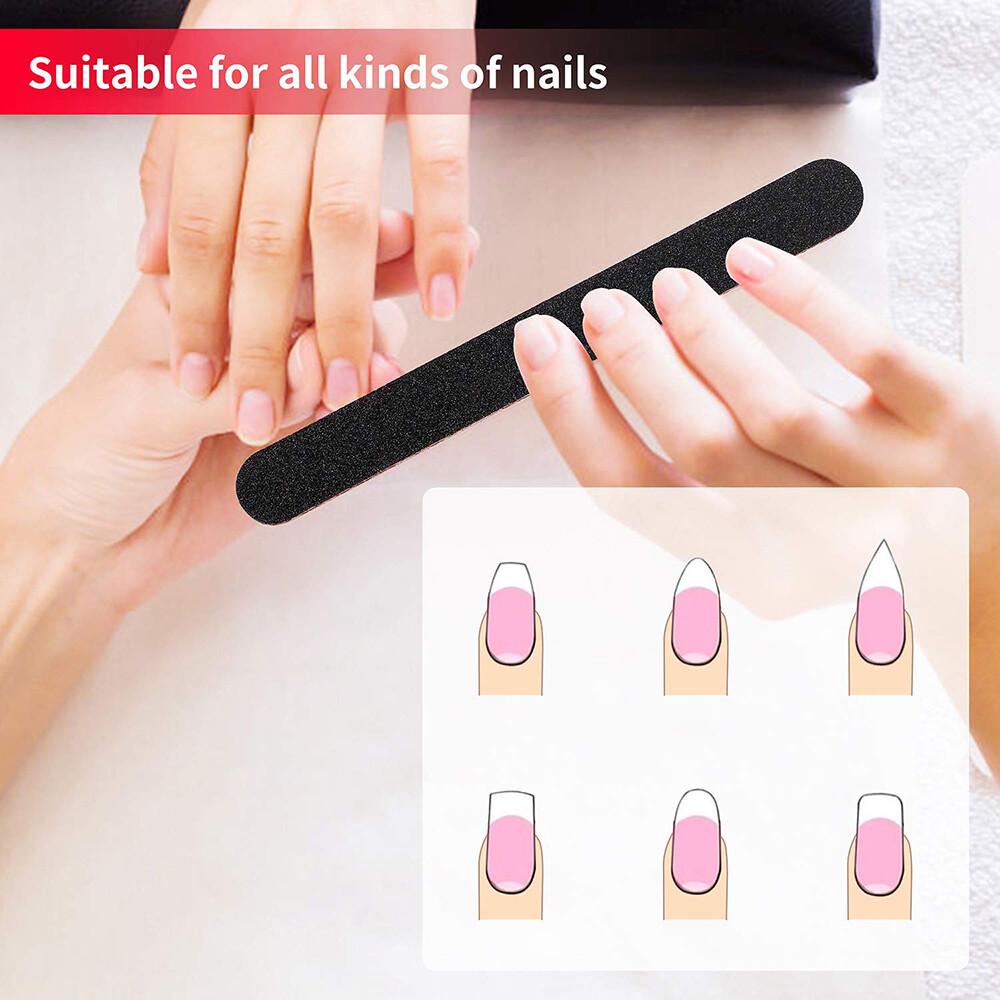 Pro Black Double Sided Manicure Sanding Nail Art File Buffer Emery Boards - Image 2