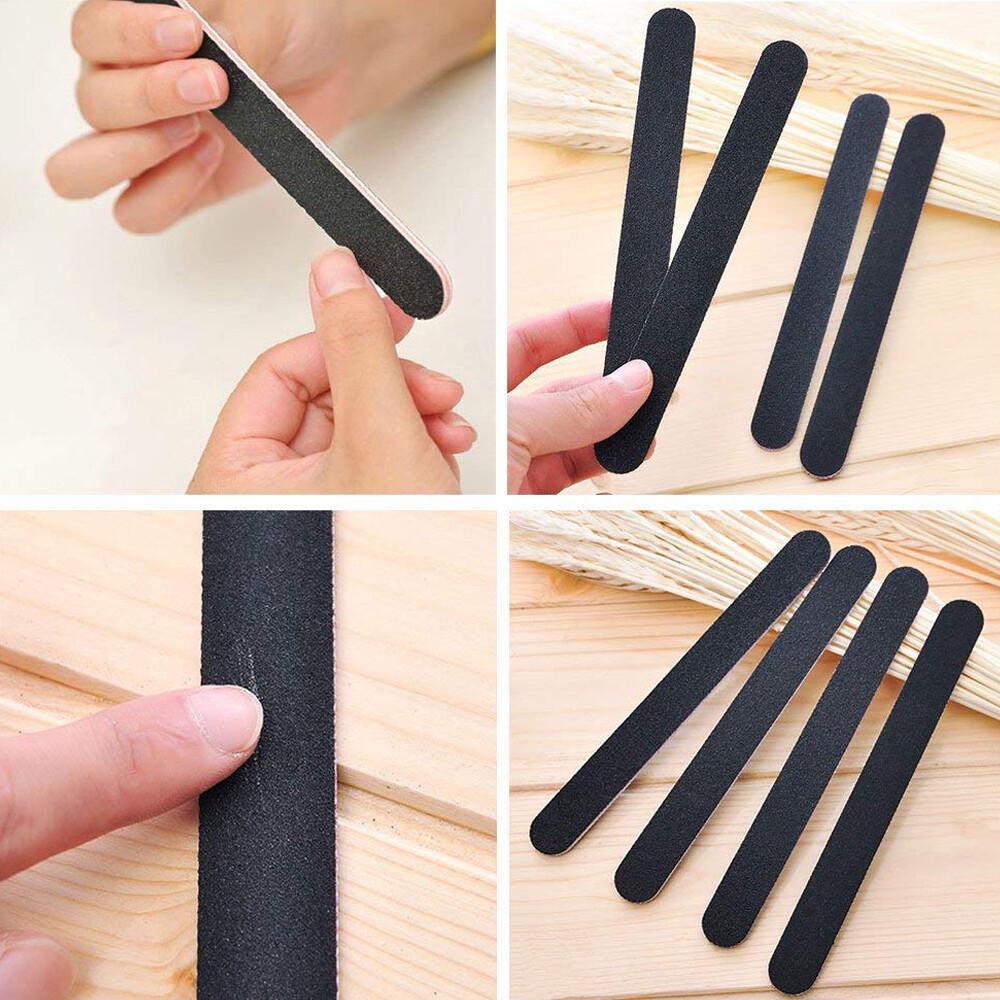 Pro Black Double Sided Manicure Sanding Nail Art File Buffer Emery Boards - Image 3