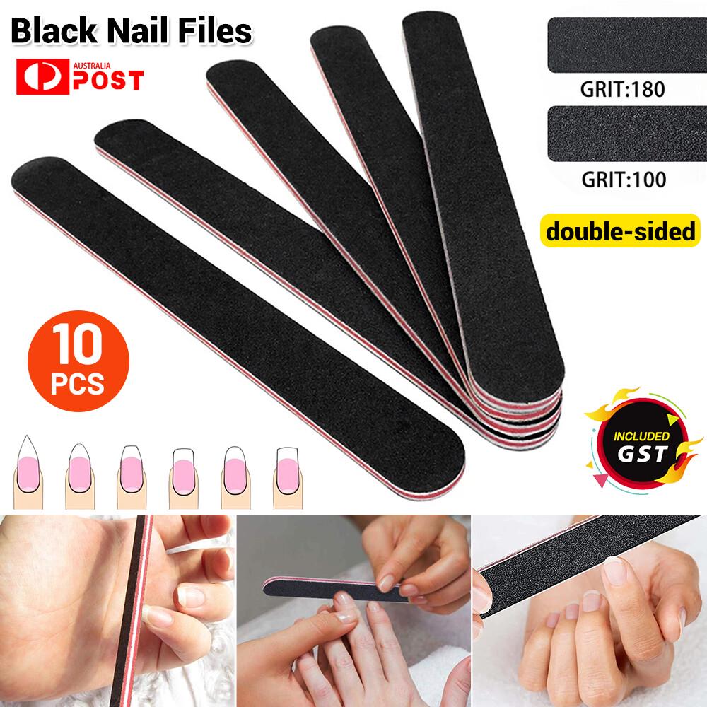 Pro Black Double Sided Manicure Sanding Nail Art File Buffer Emery Boards