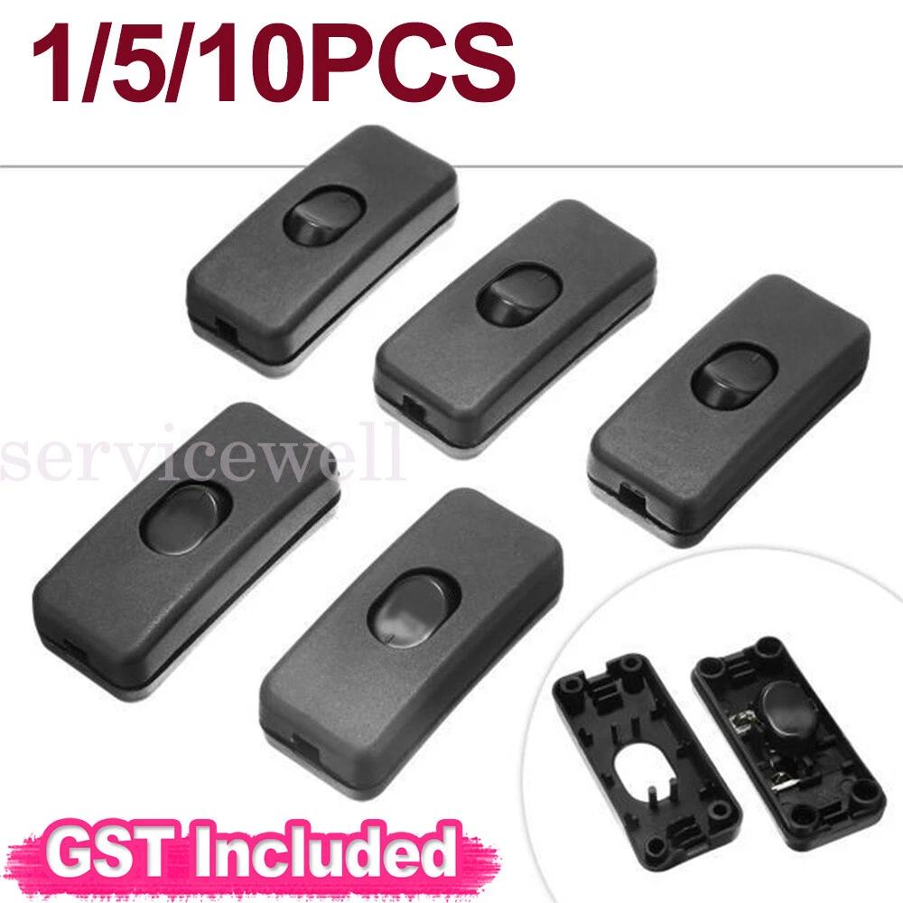 12V INLINE CABLE ON-OFF ROCKER SWITCH BLACK lamp spot light inline caravan