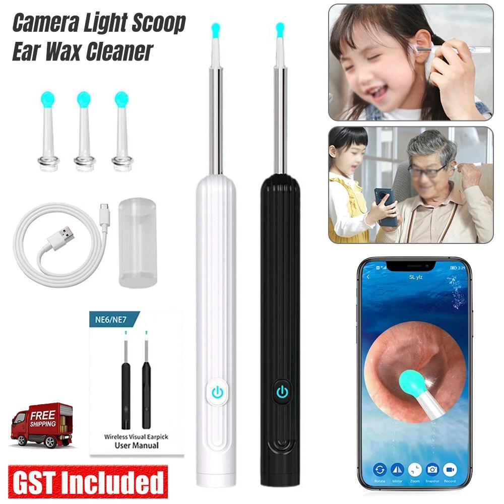 Ear Wax Remover Ear Cleaner Removal Camera Cleaning Pick Tool LED Light Scoop