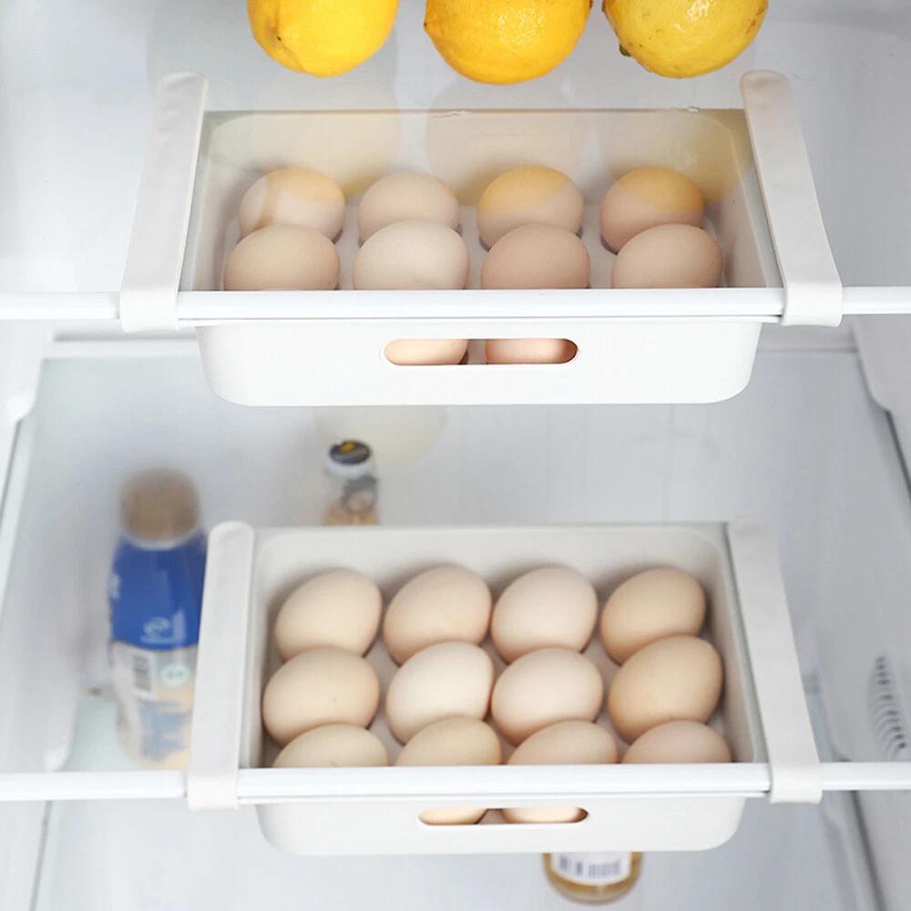 12 Grid Egg Container for Refrigerator Tray Fridge Egg Drawer with Handle - Image 3