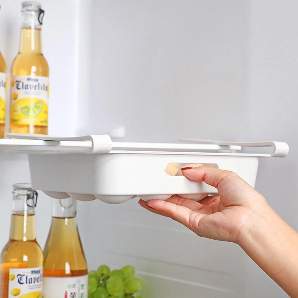 12 Grid Egg Container for Refrigerator Tray Fridge Egg Drawer with Handle - Image 4