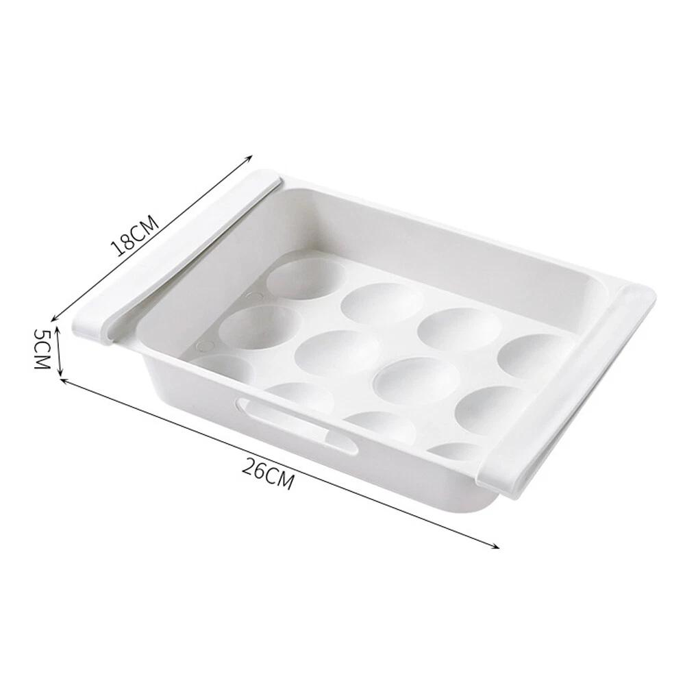 12 Grid Egg Container for Refrigerator Tray Fridge Egg Drawer with Handle - Image 2
