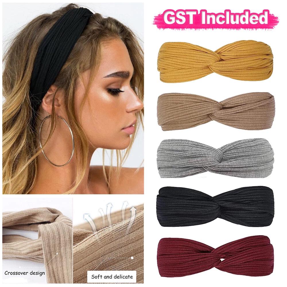 Women Girls Knotted Headband Twist Knot Head Wrap Elastic Hair Band