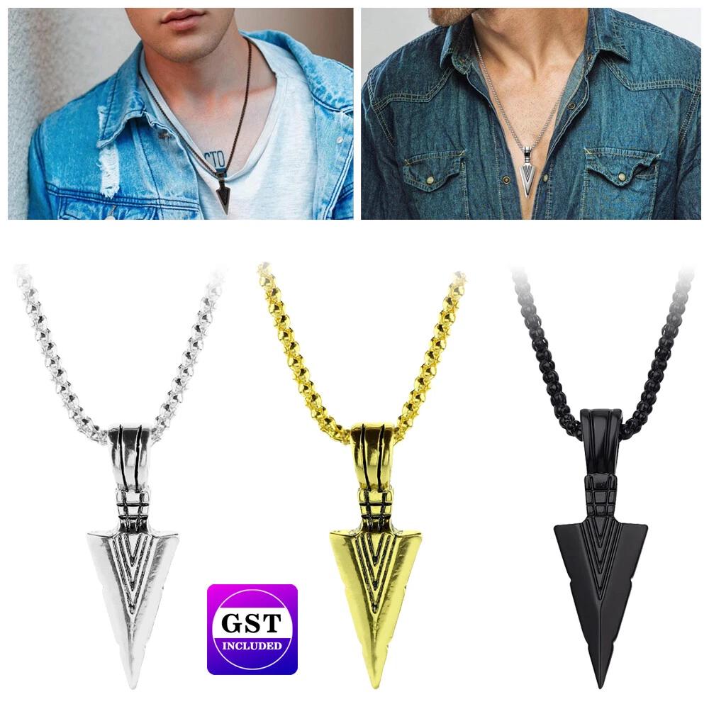 Men Women 3 Colors Pendant Necklace Pendant Jewelry Chain Punk Style AU