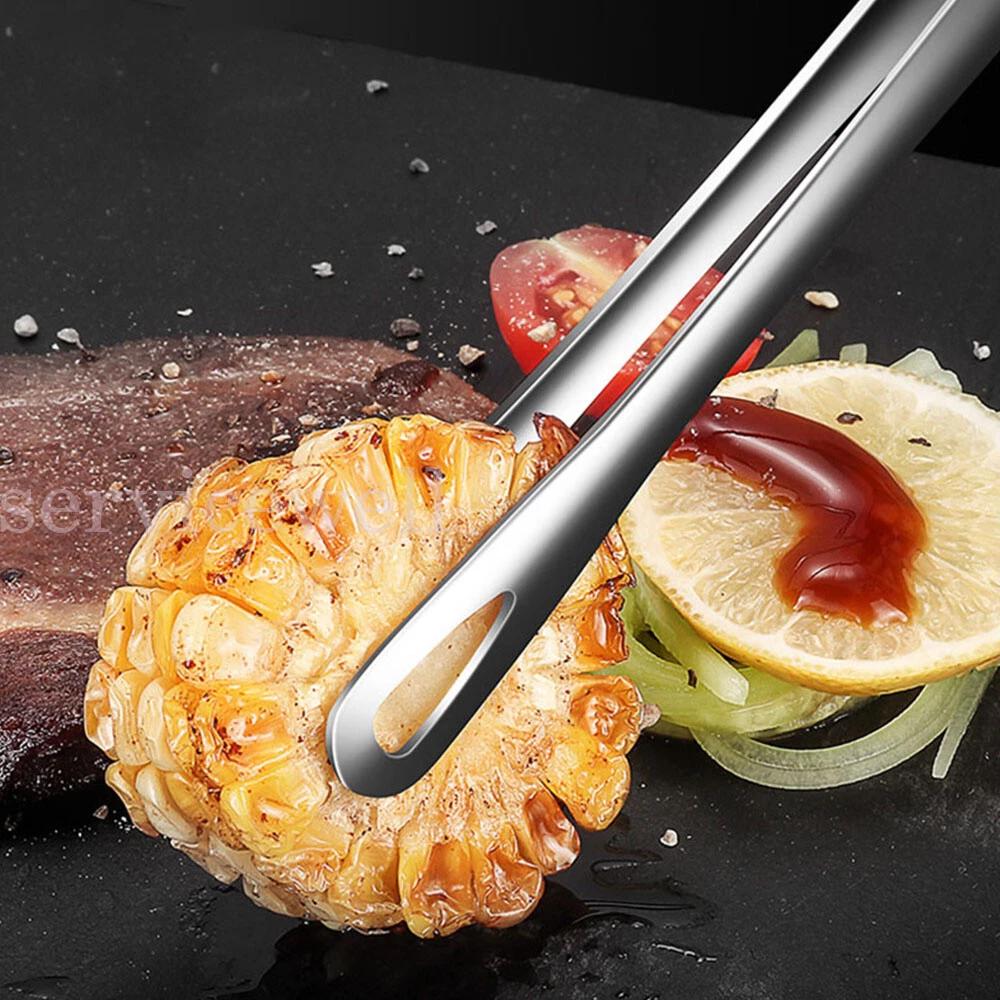 Stainless Steel Kitchen Straight Grill Tweezers BBQ Food Tongs Tools - Image 4