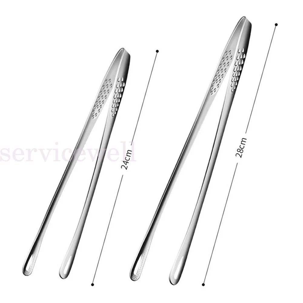 Stainless Steel Kitchen Straight Grill Tweezers BBQ Food Tongs Tools - Image 7