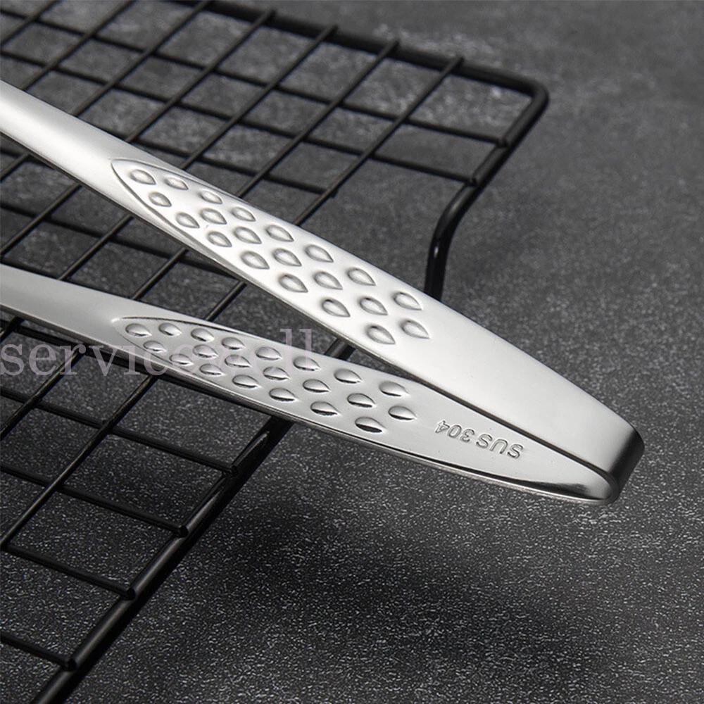 Stainless Steel Kitchen Straight Grill Tweezers BBQ Food Tongs Tools - Image 6