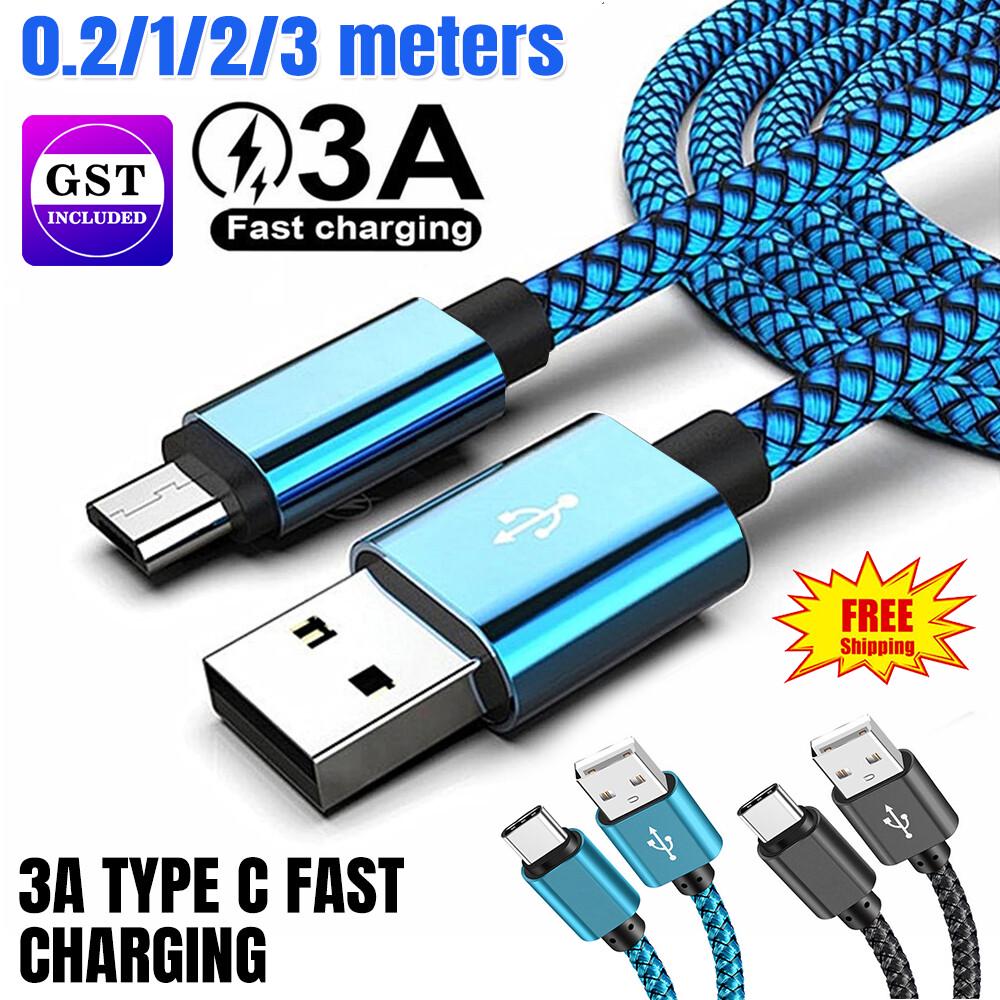 USB Type C Data Charger Cable 3A Fast Charging Cord for Samsung S10 E S20