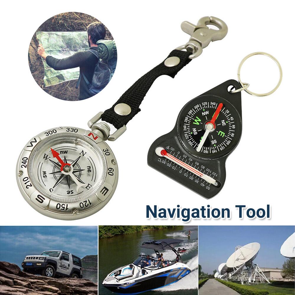 3in1 Compass Thermometer Outdoor Hiking Tactical Survival Carabiner Key Ring