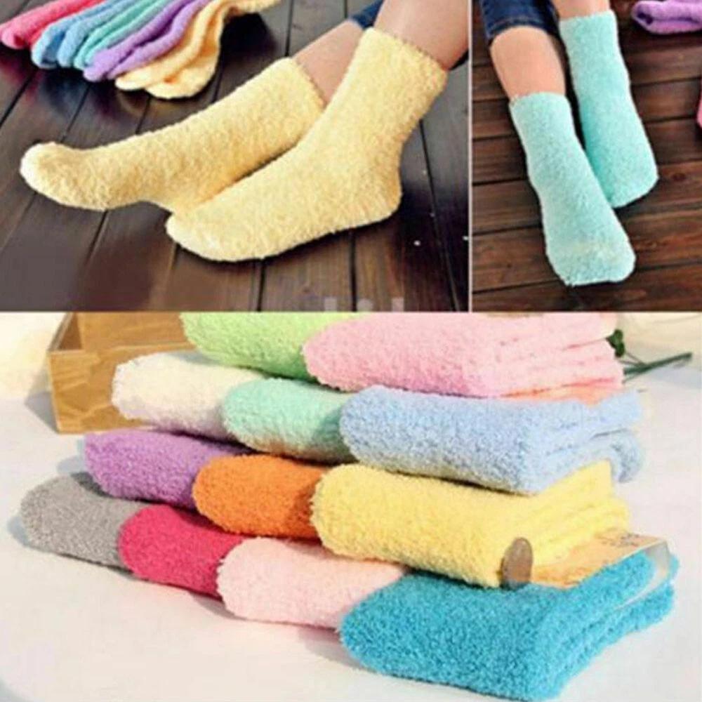 NEW Winter Warm Soft Fluffy Bed Socks Lounge Slipper Fleece Sock - Image 2