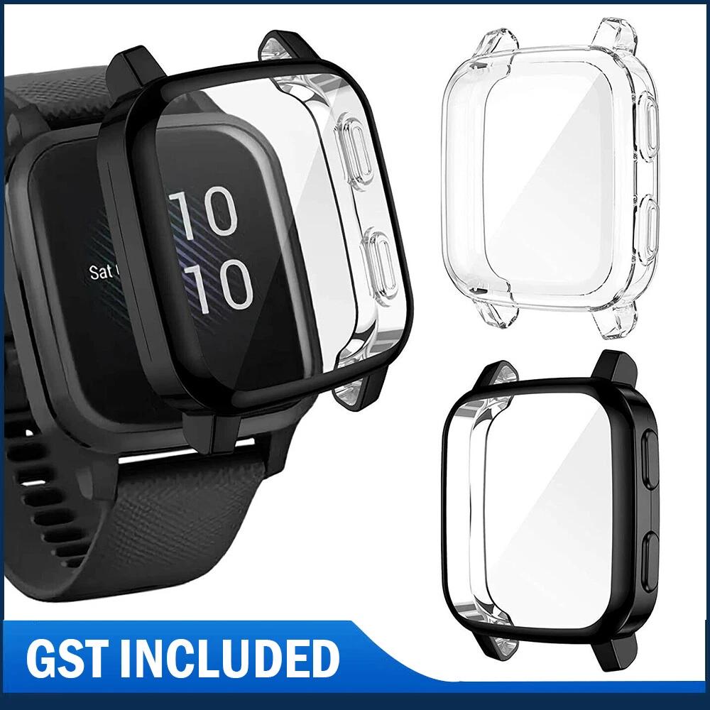 Shockproof Clear TPU Case Full Cover Screen ProtectorForGarmin Venu SQ Music