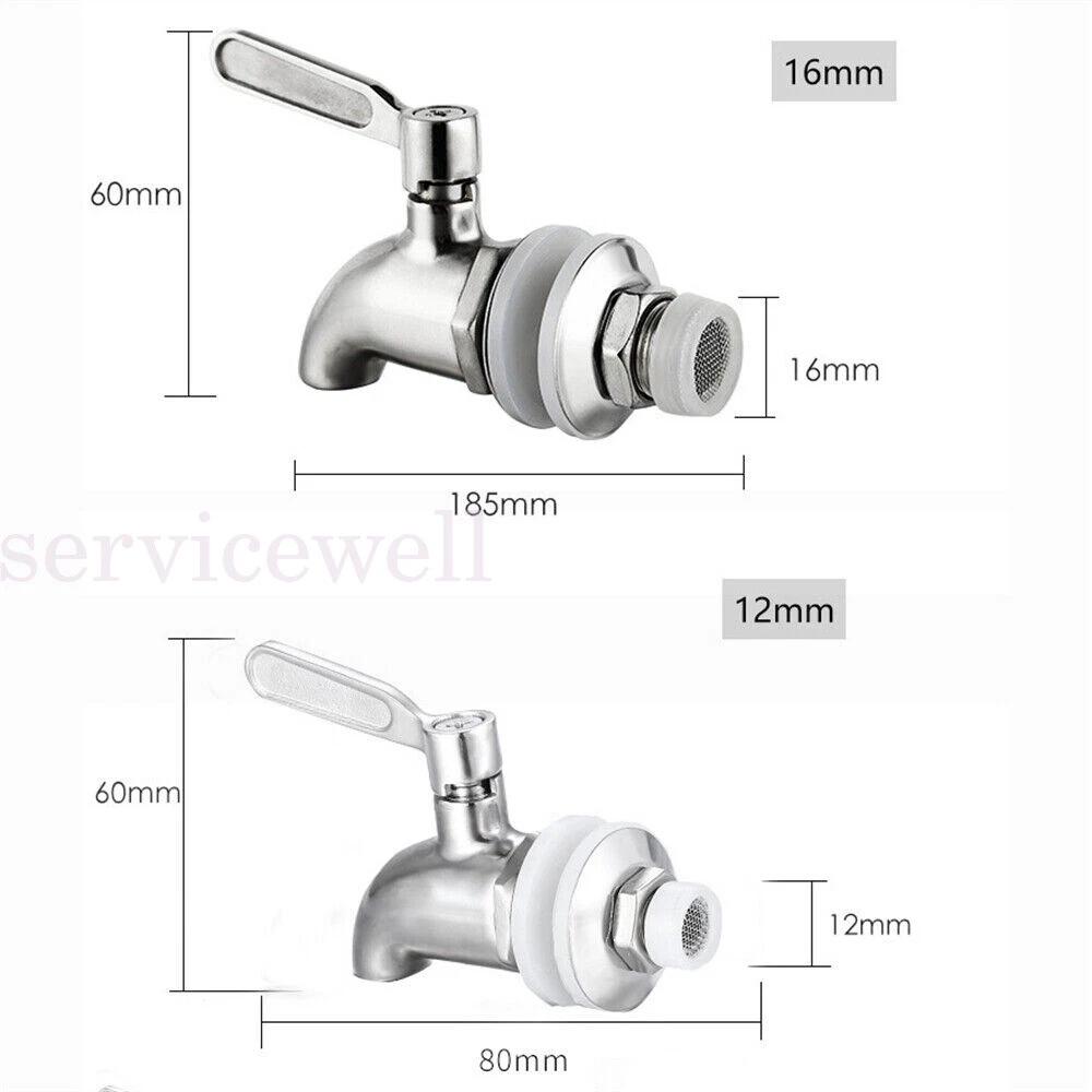 Stainless Steel Spigot Tap Faucet 16mm Wine Barrel Drink Beverage Dispenser - Image 7