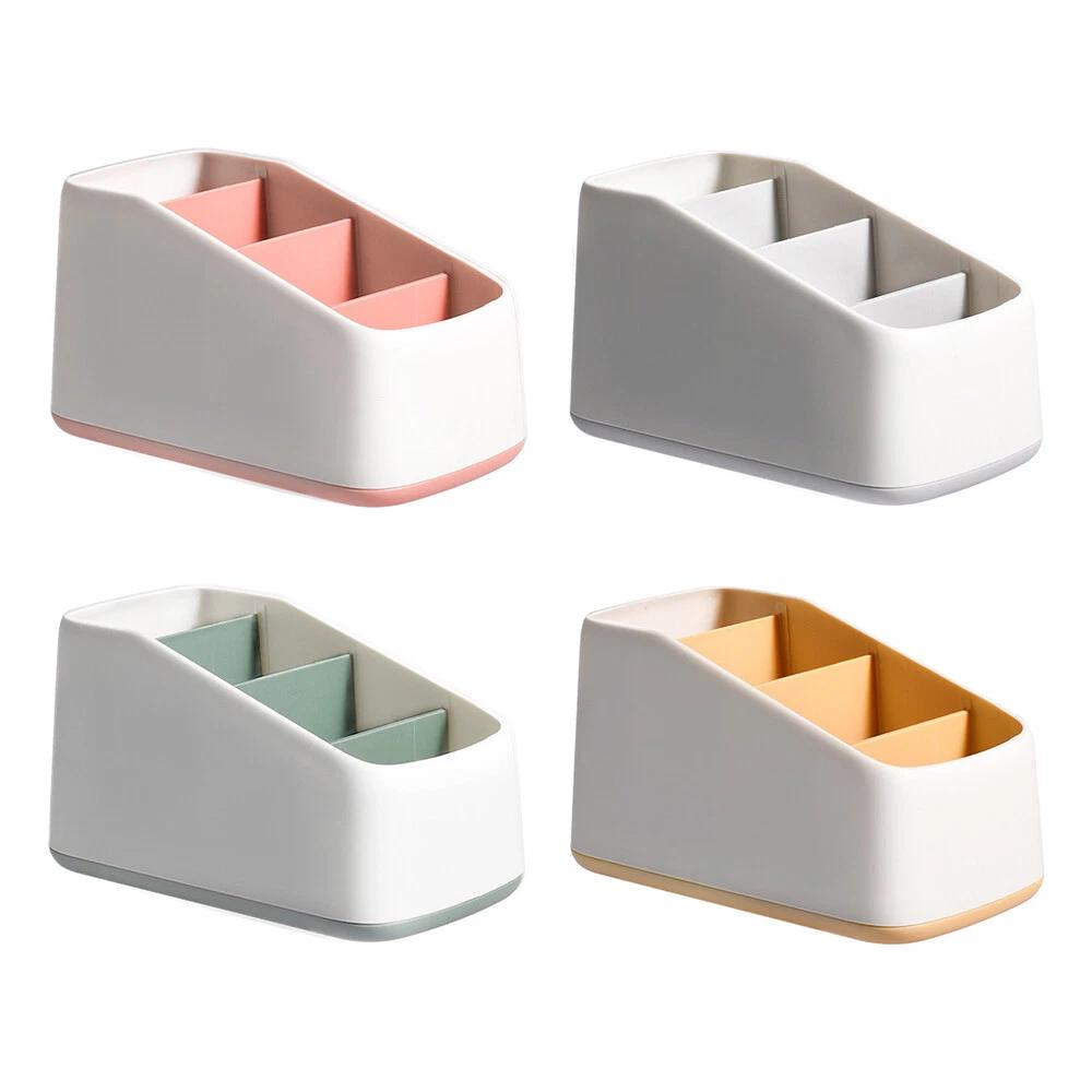 TV Remote Control Holder Table Storage Box 3Grid Desktop Tidy Organizer Case - Image 3
