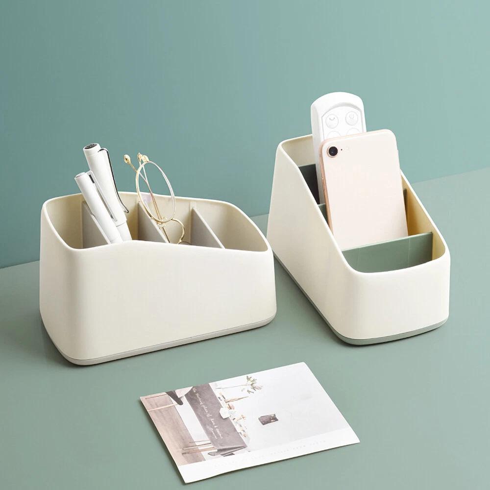 TV Remote Control Holder Table Storage Box 3Grid Desktop Tidy Organizer Case - Image 5