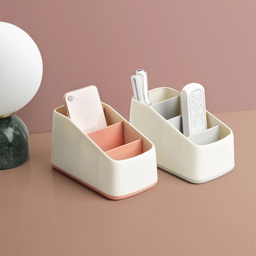 TV Remote Control Holder Table Storage Box 3Grid Desktop Tidy Organizer Case - Image 6