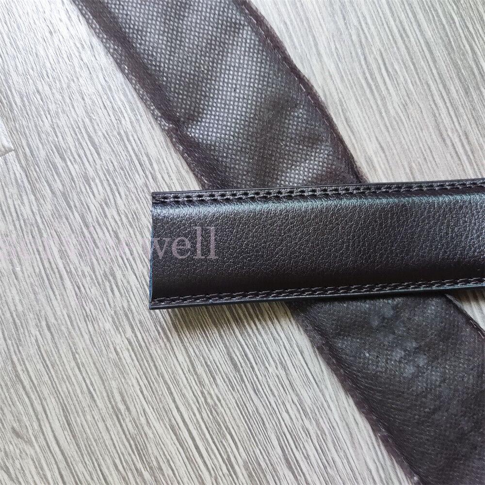 Luxury Classic Black Men's Real Leather Belt No Buckle Ratchet Waist Strap - Image 7