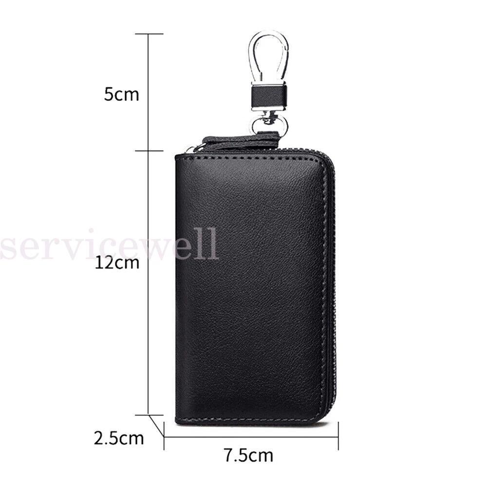 PU Leather Key Holder Case Keychain Pouch Bag Car Wallet Key Ring Unisex - Image 3