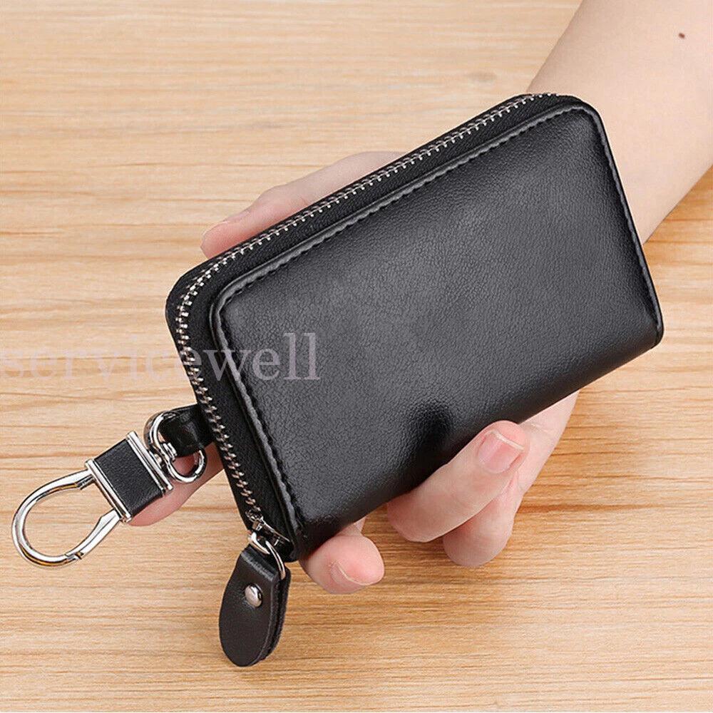 PU Leather Key Holder Case Keychain Pouch Bag Car Wallet Key Ring Unisex - Image 7