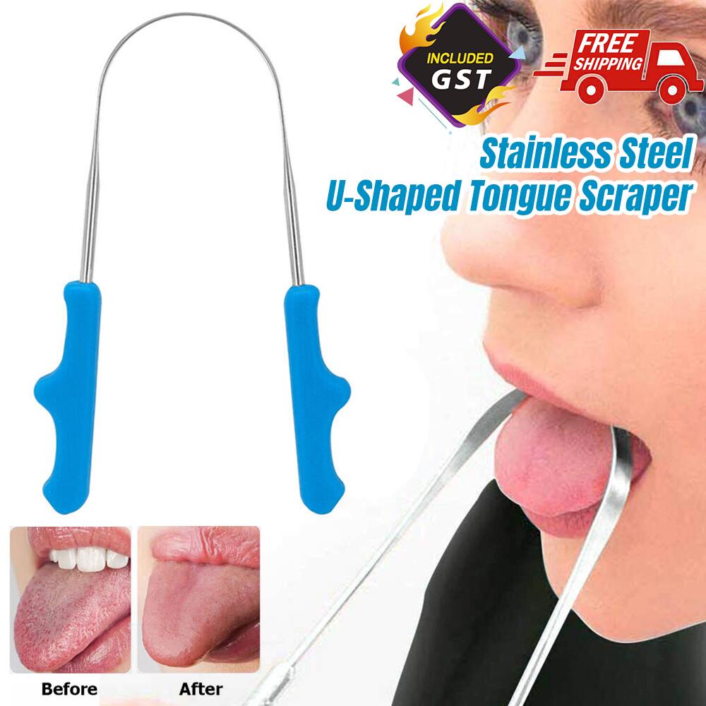 Scraper Breath Bad Dental Care Stainless Steel Tongue Oral Tounge Cleaner