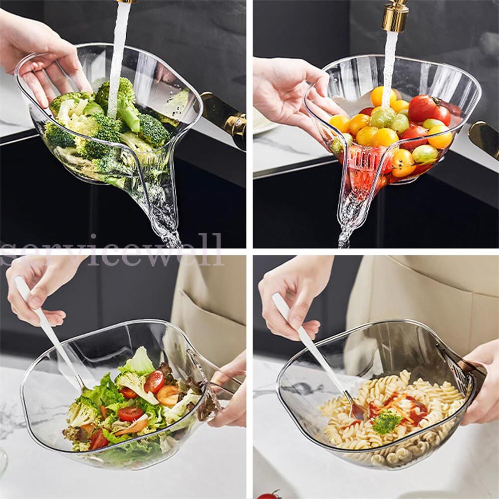 Multifunction Drain Bowl Strainer for Kitchen Washing Vegetable Fruit Basket - Image 3