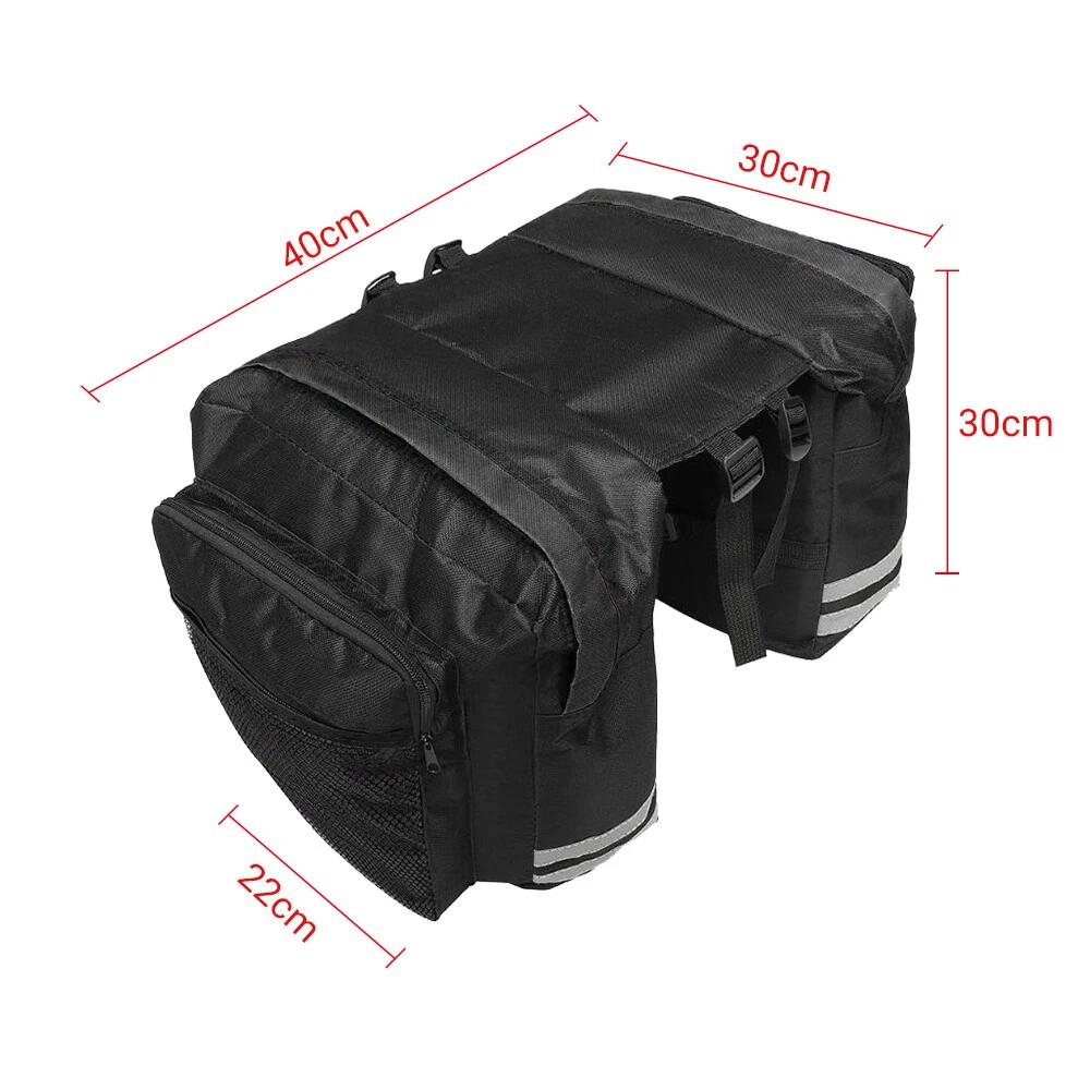 25L Bike Bicycle Rear Rack Pannier Bag Waterproof Seat Box Zipper Camping - Image 2
