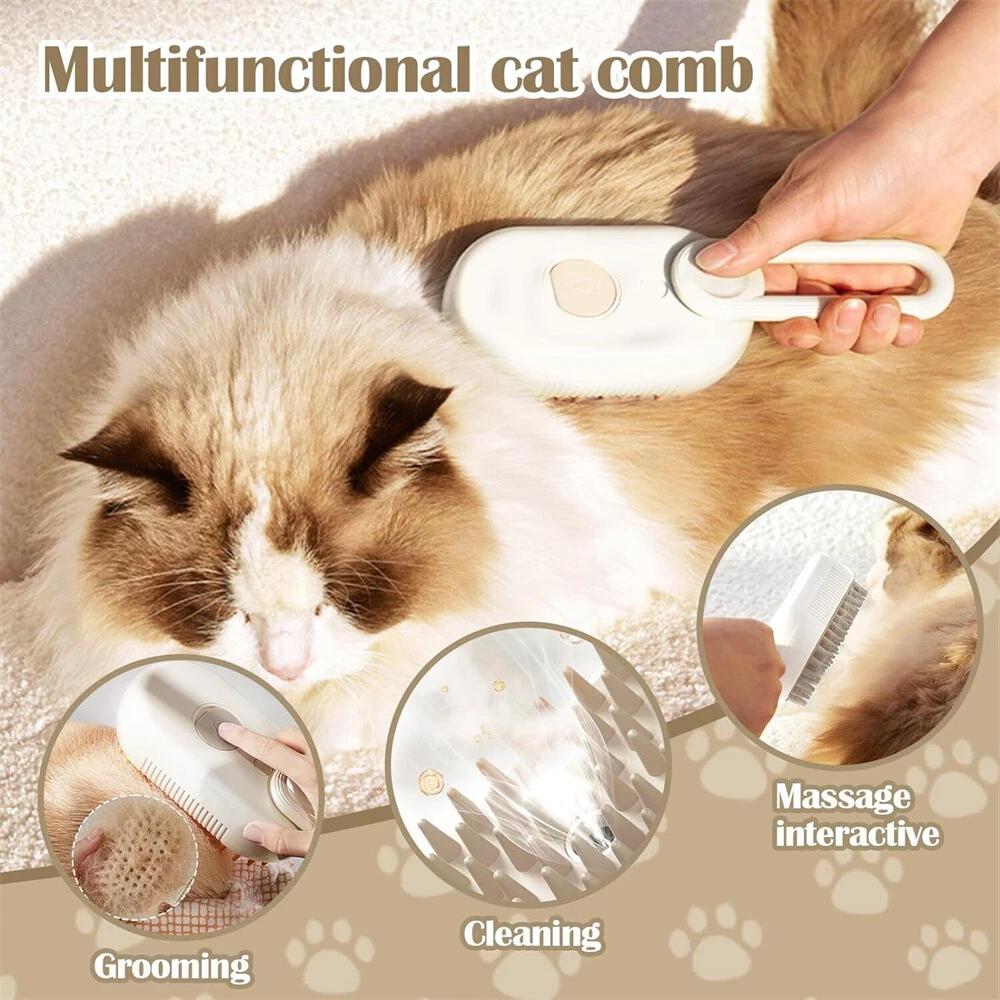 3 in 1 Cat Steam Brush Pet Grooming Dog Brush Electric Spray Massage Steamy - Image 5
