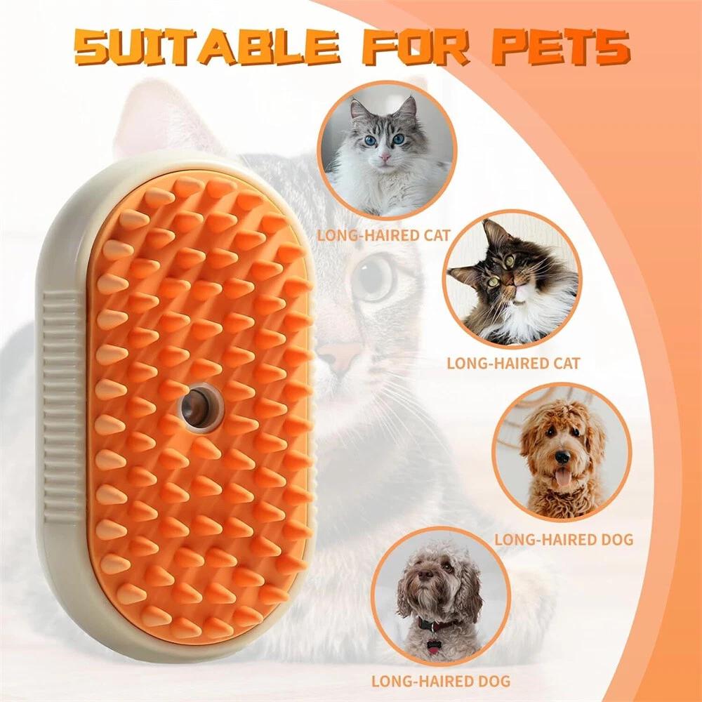3 in 1 Cat Steam Brush Pet Grooming Dog Brush Electric Spray Massage Steamy - Image 4