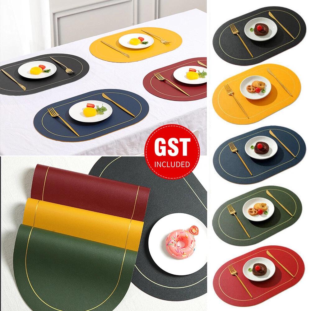 45CM Dinner Table Washable Place Mat Non-Slip Heat Resistant Oval Pad