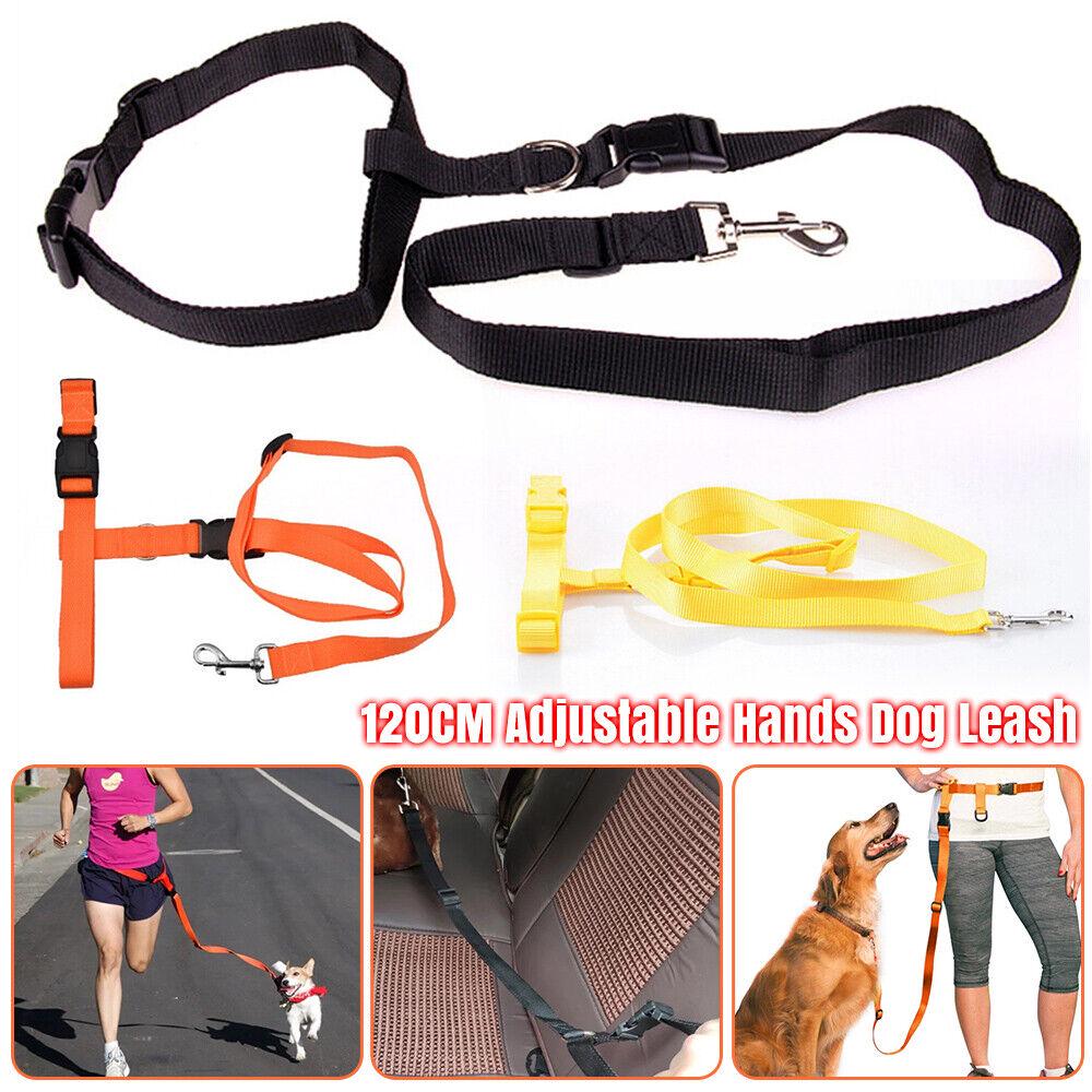 Adjustable Hands Free Leash Dog Lead W/ Waist Belt Jogging Walking Running - Image 7