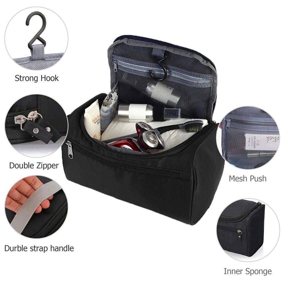 Capacity Men Travel Toiletry Kit Wash Bag Waterproof Cosmetic Bags Holder - Image 5